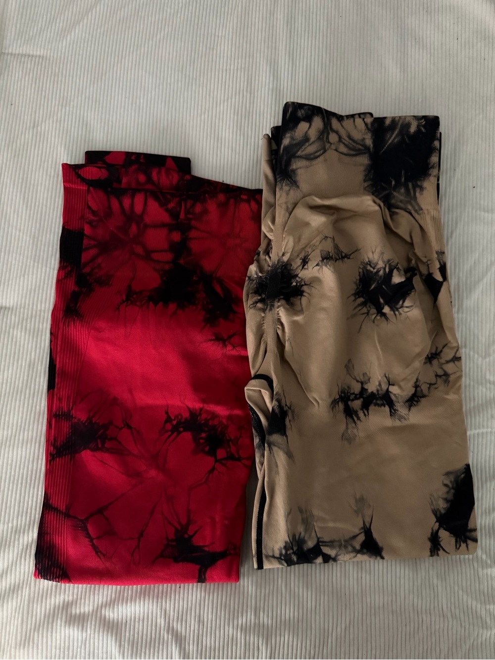 Tie-Dye Leggings Duo - Red & Tan